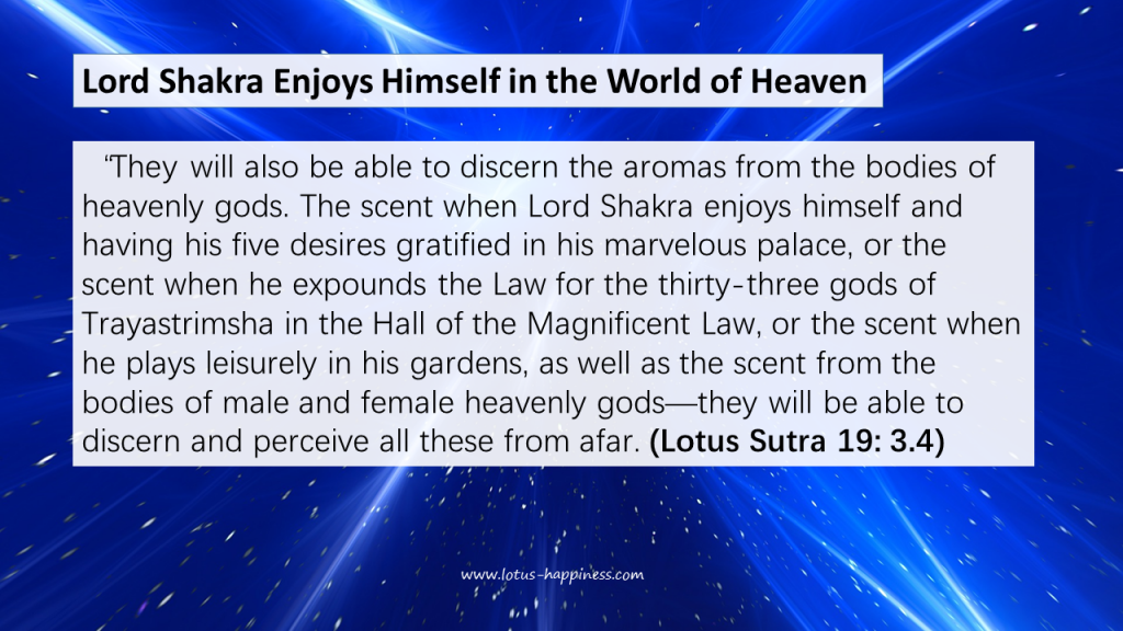Lord Shakra Enjoys Himself in the World of Heaven