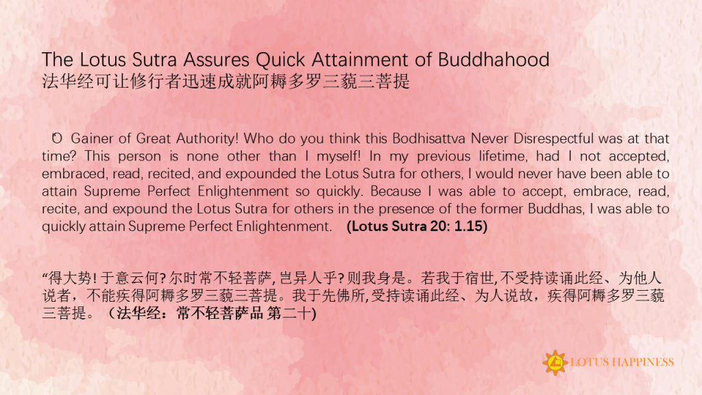 Lotus Sutra Swift Attainment of Buddhahood LS 20 1.15